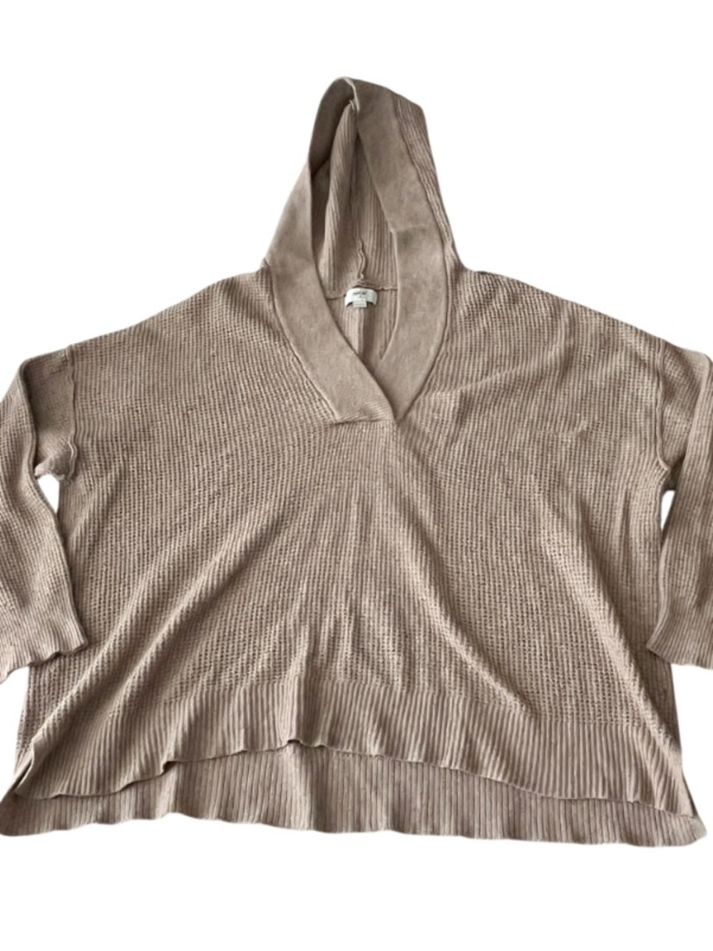 Aerie‎ Tan CozyUp Waffle Knit Hoodie